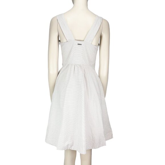 LE LIS BLANC Cotton Naval inspired Little Greige & White Pastel Summer Dress 38 - Picture 3 of 11